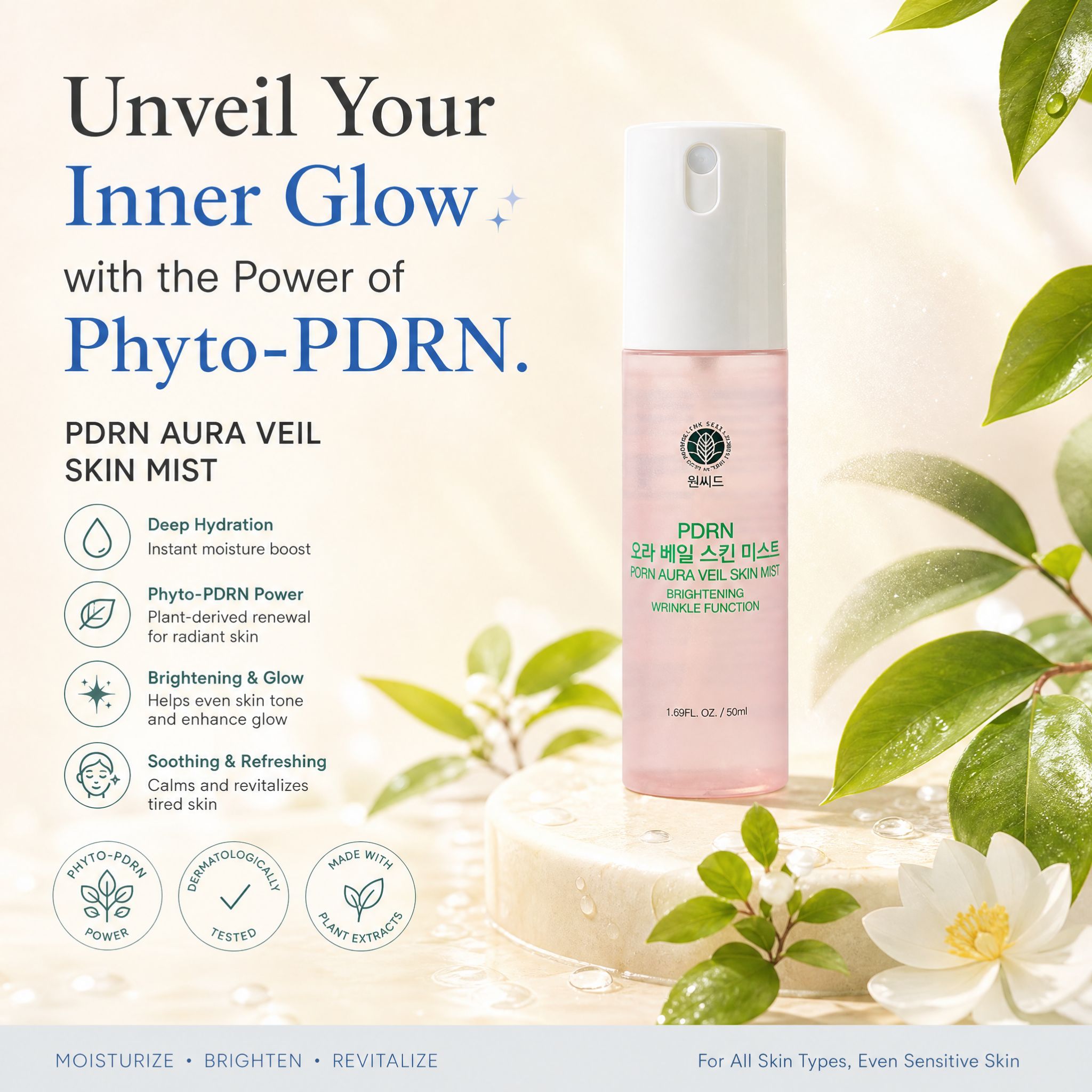 ONE SEED Phyto-PDRN Aura Veil Skin Mist
