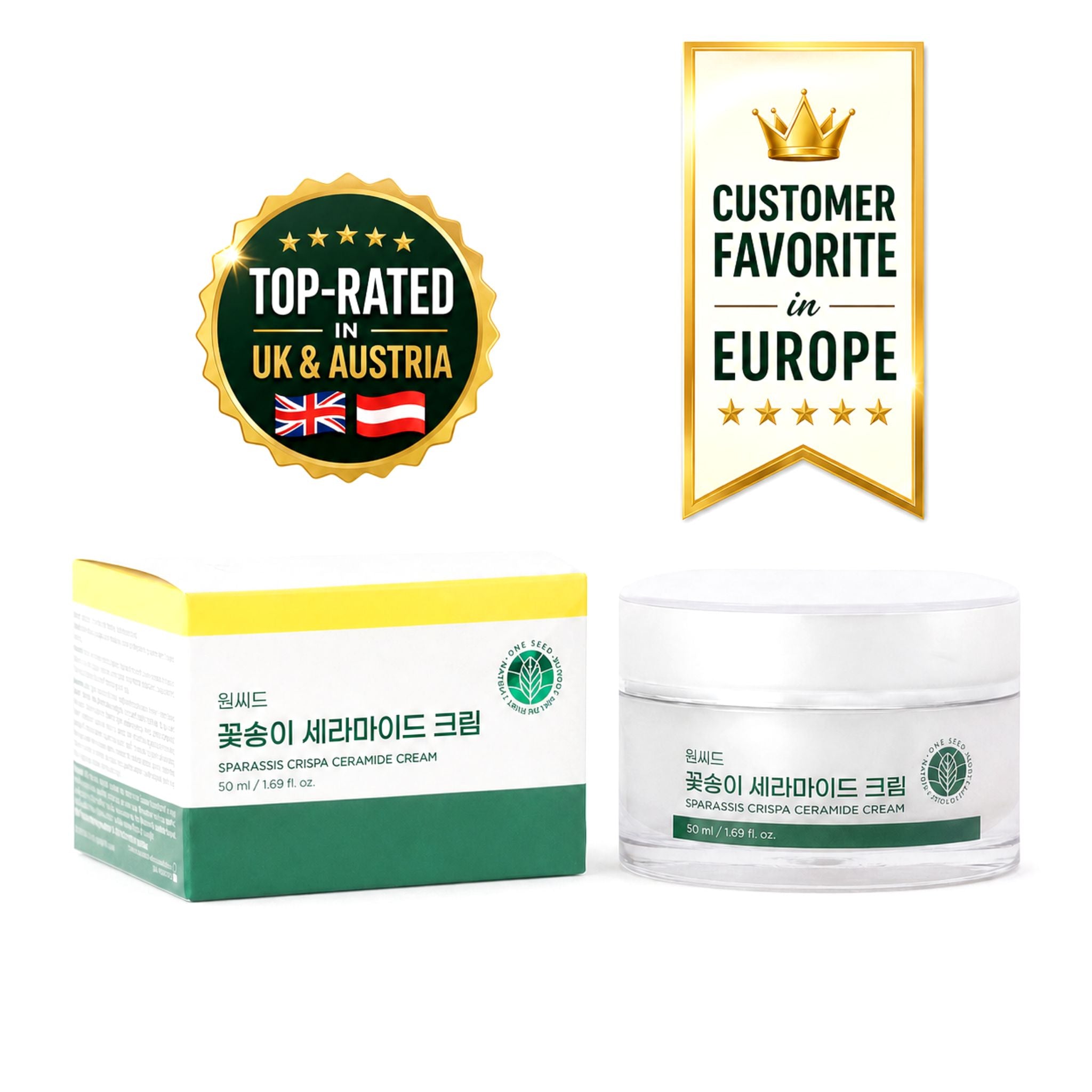 ONE SEED Sparassis Crispa Ceramide Ultimate Cream / The European Favorite | Luxury Barrier Recovery & Deep Nourishment